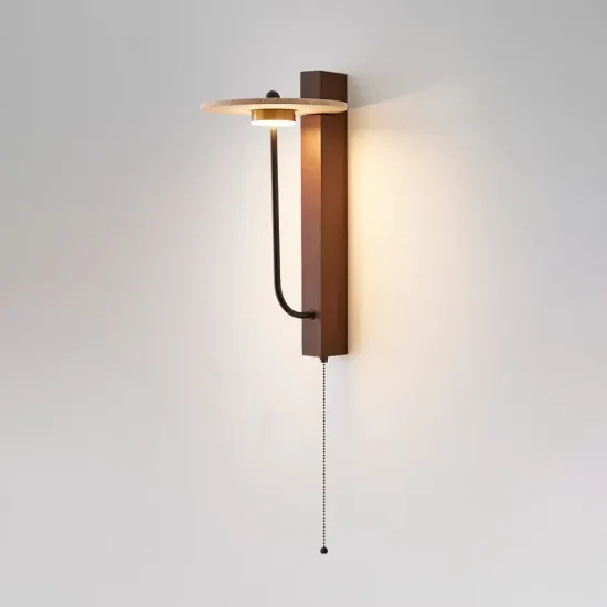 Medieval Vintage Retro Stone Wood Wall Sconce Light