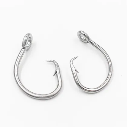 Stainless Steel Wide Gap In-line Tuna Catfish Circle Hooks for Bass and Bluegill