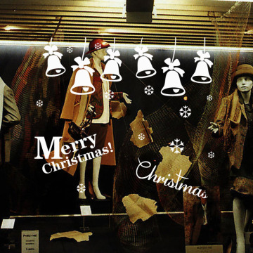 Merry Christmas Jingle Bell Wall Sticker Wall Decal for Home Decor Red Black White