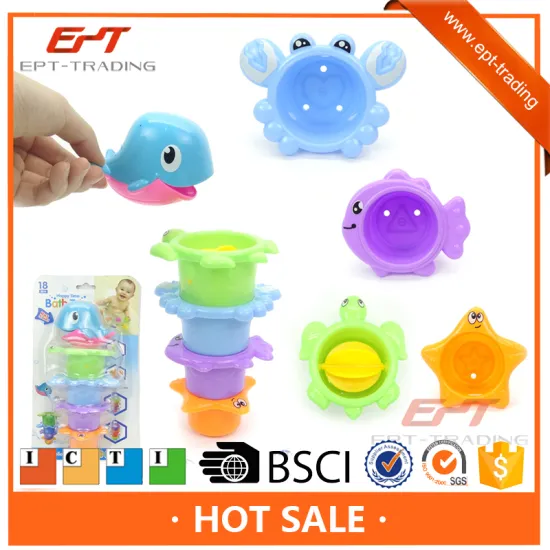 Baby bath cup stacking toy blaster packing