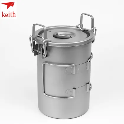 Keith Titanium Cutlery Portable Sauce Pot 900ml Camping Hiking Picnic Cooking Cookware Set Rice Cooker Ti6300 Drop Shipping