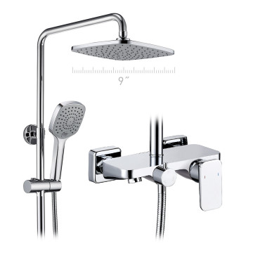 2021 new 3 function chrome brass bath mixer column bathroom rain shower faucets