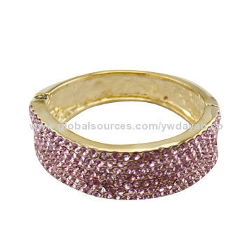 Women's costume jewelry crystal metal bangles