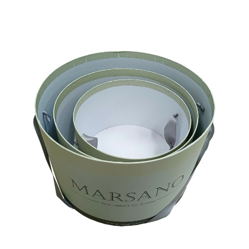 Tea flower Flat edge round paper tube box