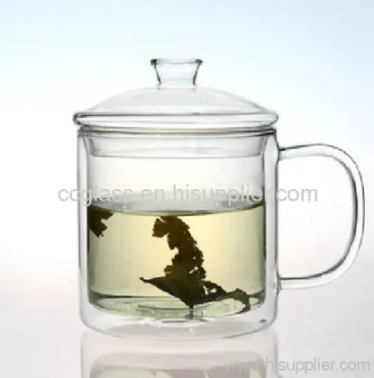 400ml Heat Resistant Borosilicate Double Wall Caf Au Lait Glass Coffee Cup 