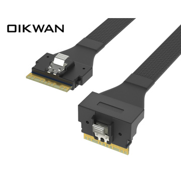 SLIMSAS SFF-8654 8I đến 8I Cáp góc bên phải Slimsas Connector SLIMSAS 8I Cáp