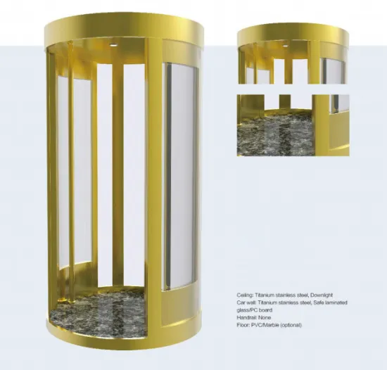 Circle Glass Panoramic Elevator Car