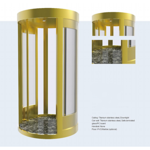 Circle Glass Panoramic Elevator Car