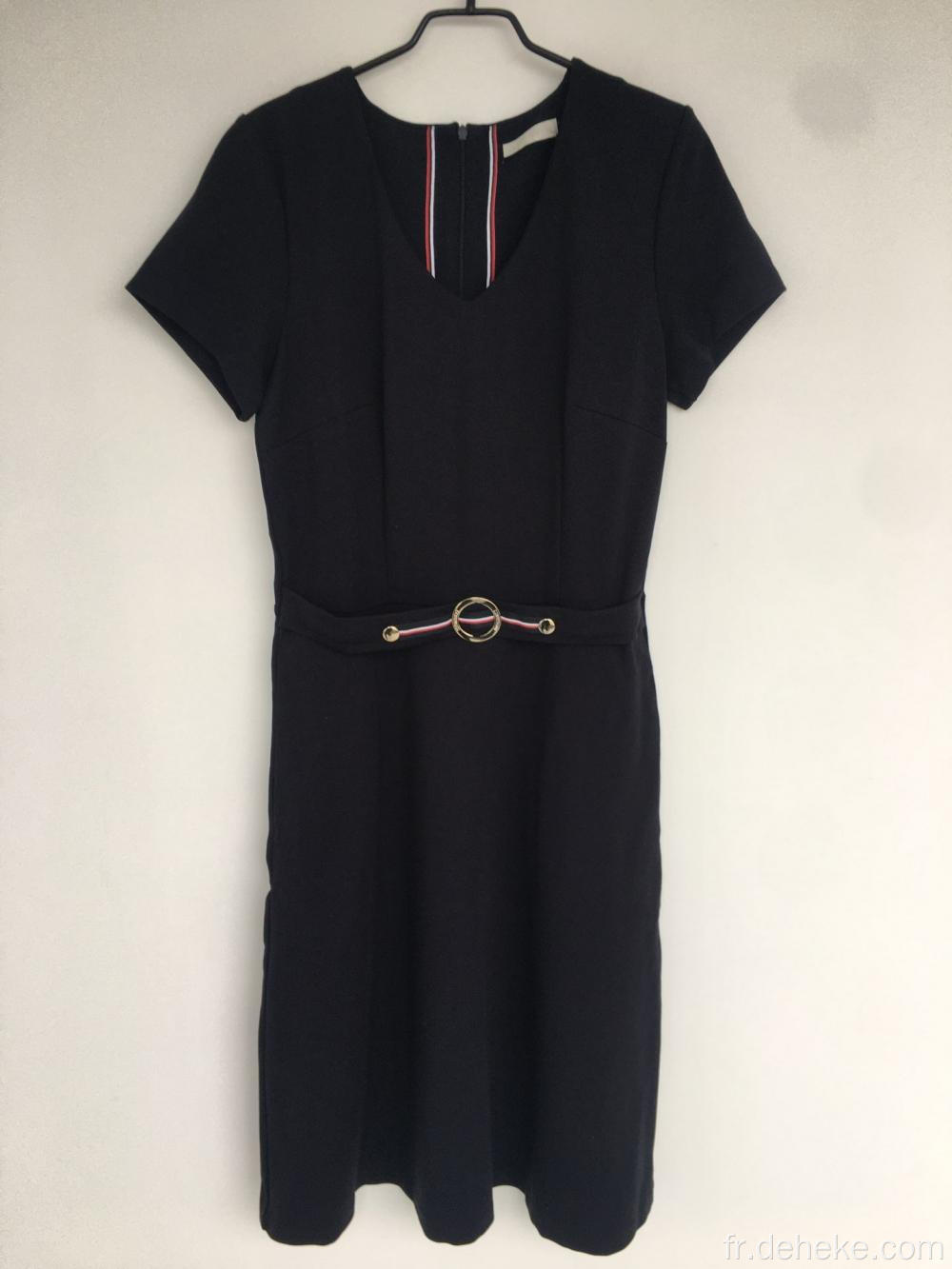 Robe de la marine de la marine en métal tricot pour femmes