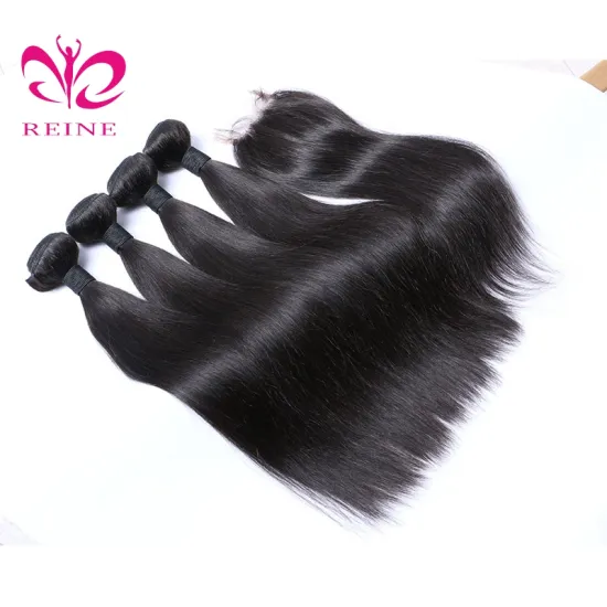 straight with closure hair extension brazilian human,bone straight raw hair vendor,9a brazilian human hair factory in thailand