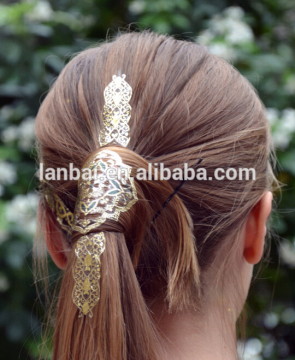 2015 Newest Design Golden Hair Tattoo Sticker Waterproof Metallic Head Tattoos Art Print Wholesale