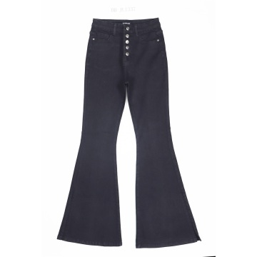 Bouton jeans dames flare pantal