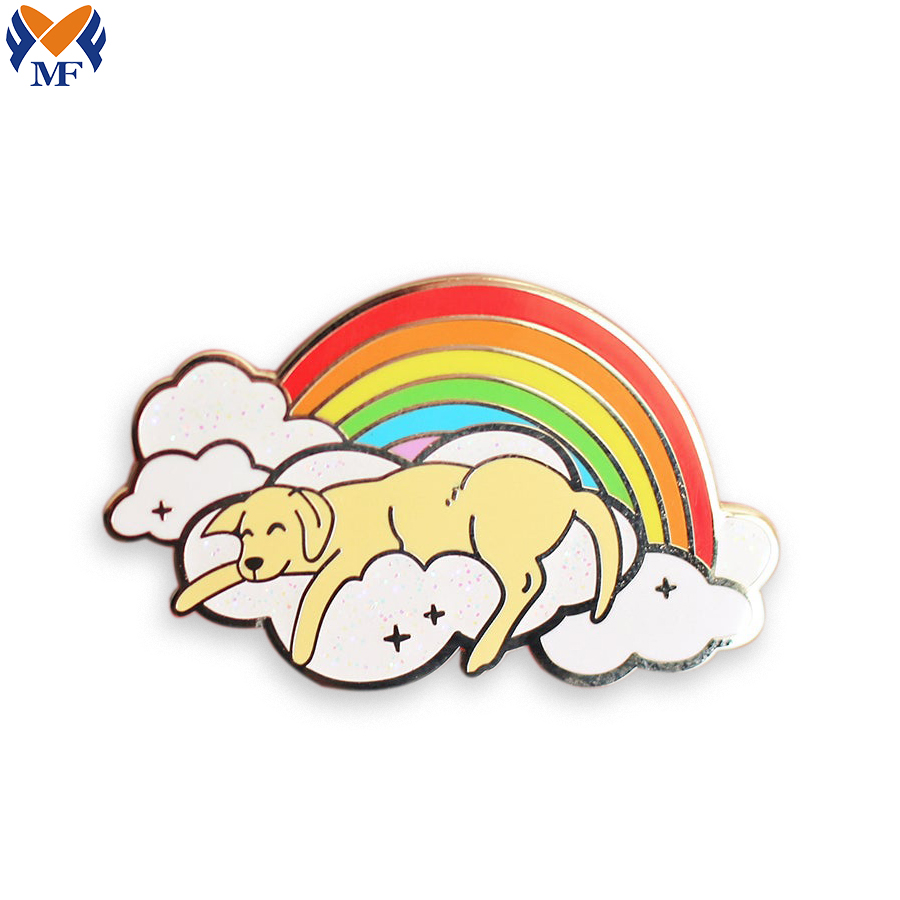 Rainbow Cloud Dog Pin