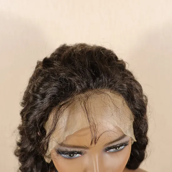 100% raw virgin brazilian human hair bundles cosplay deep wave lace frontal wig