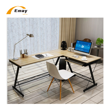 Modern L Shape Corner Computer Desk with Keyboard Tray