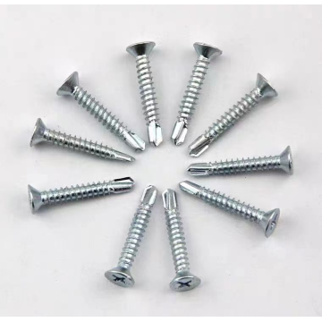 Znic-plated Steel Flat Head self driling screw