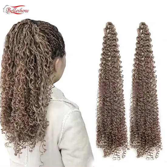 Hot sell extensions 20 inch new micro knot  curly  long crochet synthetic braiding hair curly 3x box braid hair zizi box braid