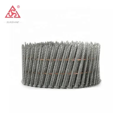 Factory Supply: 3.1mm x 90mm Screw Shank Pallet Nails, Grip-Rite Coil Clout Nails for Wooden Pallet Manufacturing - 3 Inch Coil Nails