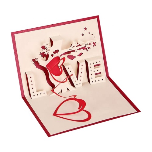 Customized printing 3D pop up envelop greeting card