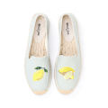 English letter embroidery patch women flat canvas shoes