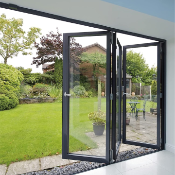 European Style Black Aluminum Alloy Glass Folding Door