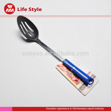 China facotry stainless steel handle nylon slotted spoon