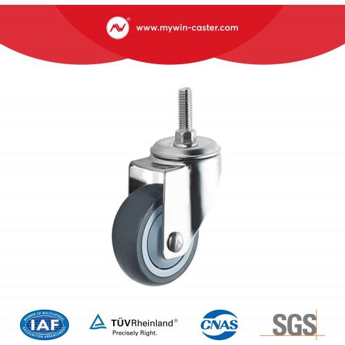 Light Duty Stainless Steel Thread Stem TPR Swivel Caster