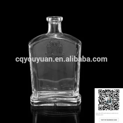 Pisco Liquor Glass Bottle Empty Rectangular Empty Absolut Vodka Bottle 750ML