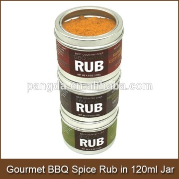 Gourmet BBQ Spice Rub in 120ml Aluminum Jar with See Through Cap