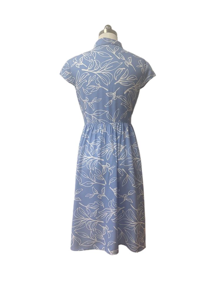 Front Button Placket, Detachable Waist Belt Midi Dress