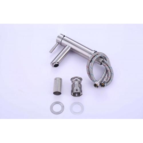 Bathroom 304 Stainless Steel Brushed Basin Mixer Faucet