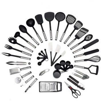 40pcs Kitchen Gadgets Set: Nylon & Stainless Steel Utensils for Cooking