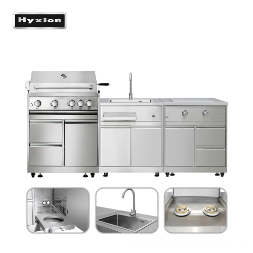 Hyxion outdoor kitchen new design modulars stainless steel silver colour bbq grill