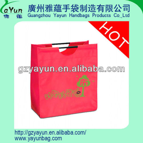 die cut non woven promotional bag , lower price for die cut bag , red die cut bag
