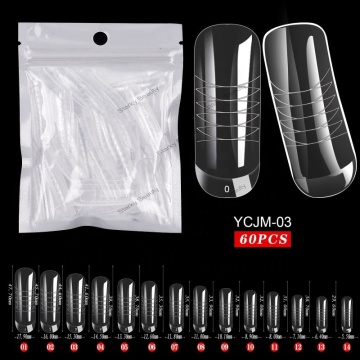 60pcs/Bag Cover Full Crystal French Extensions Kuku - Petua Kuku Bernafas untuk Wanita