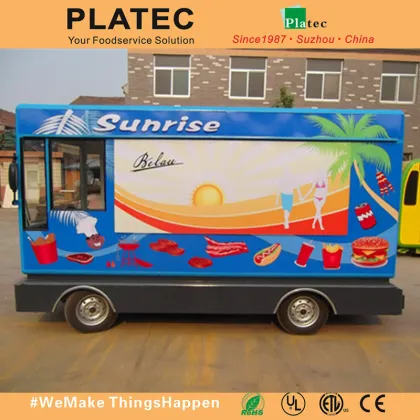 Mobile dining bus /electric fast food vending car for hot sale