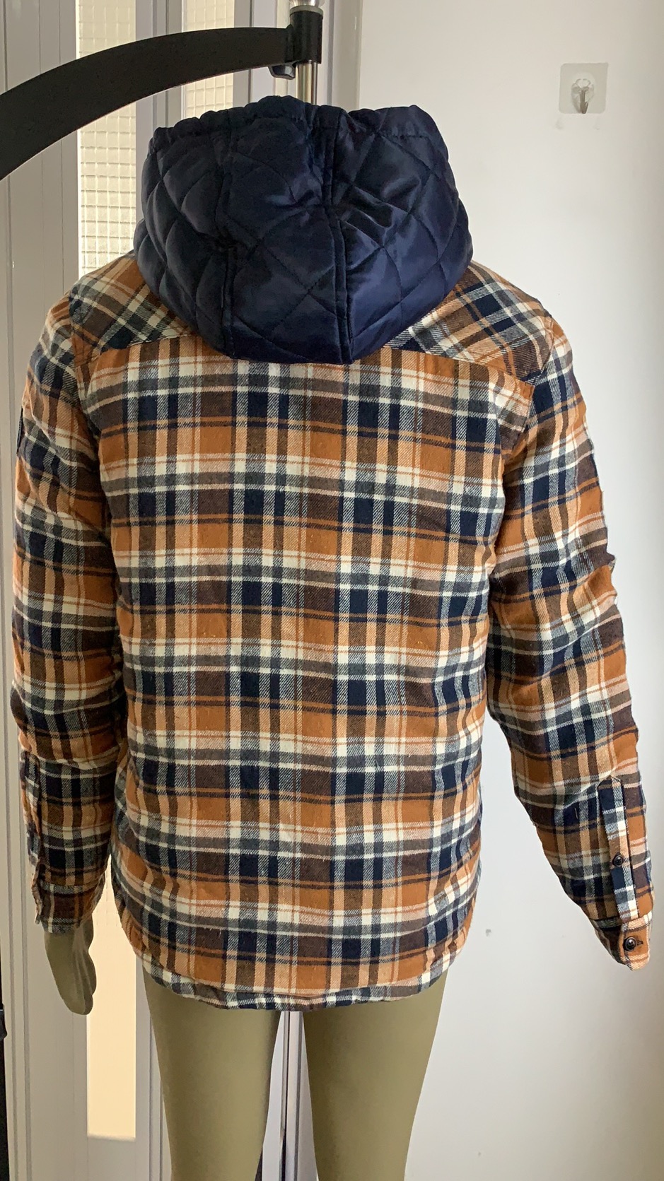 Best Quality Men's Double-Pocket Checkered Hoodie Jacket