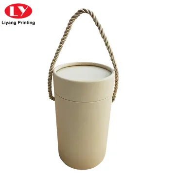 Custom Cylindrical Kraft Paper Box with Handle