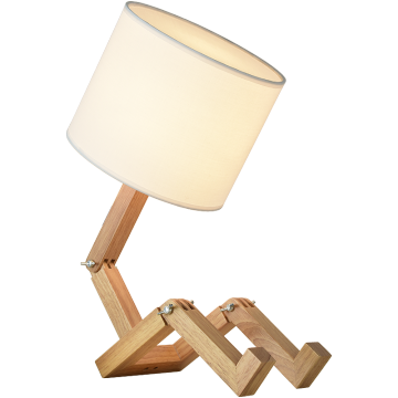 Creative Humanoid Solid Wood LED Table Lamp