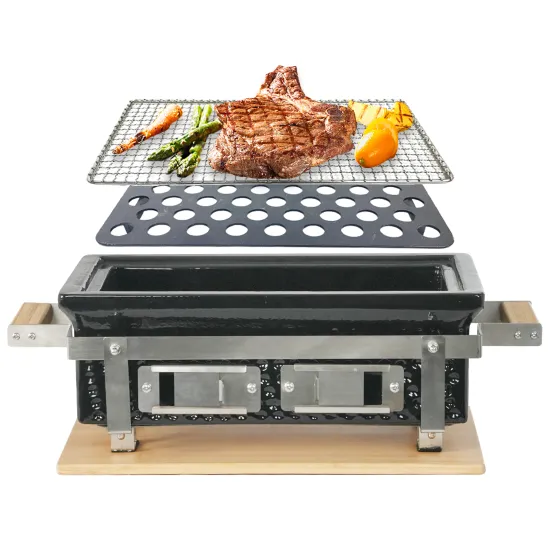 Auplex Portable Steel Japanese Korean Tabletop BBQ Grill - Folding Yakitori Grill for Outdoor and Home Use