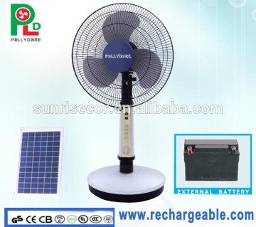 Table Fan Rechargeable Fan Solar Stand Fan Portabel Fan with LED Light Solar Panel PLD-31T