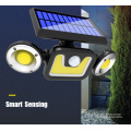 Luz de luz do sensor de movimento solar LED 3 cabeças