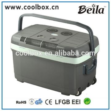 2015 portable biggest volume picnic cooler box car mini fridge with wheel