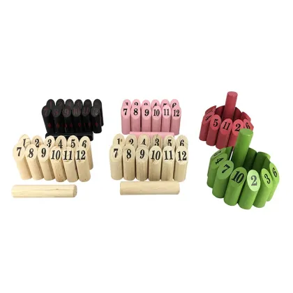 Outdoor Family Fun: Wooden Skittles Garden Throwing Game
