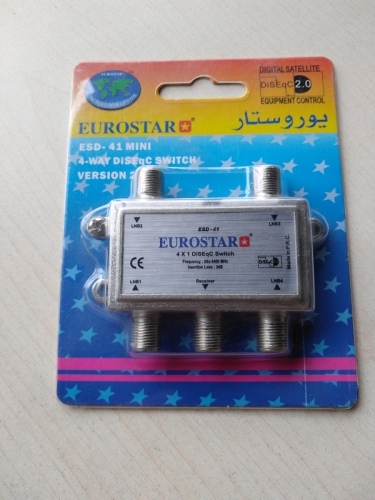 Pansat 4x1 DiSEqC Switch – 6 Pack, 4 Inputs, Wideband, For FTA Satellite Systems