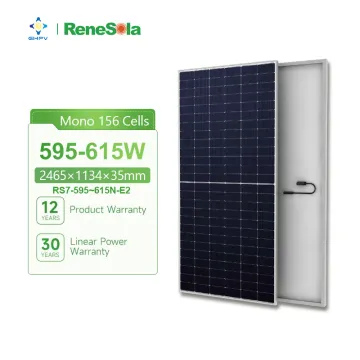 Renesola Solar Panels: Prices and Specifications for 595W, 600W, 605W, 610W, 615W Bifacial PV Modules with Monocrystalline Cells