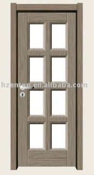 Tempered glass insert wood interior door/flush door/folding door (EA-2126)