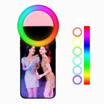 Portable Rechargeable RGB LED Selfie Ring Light for Mobile Phones