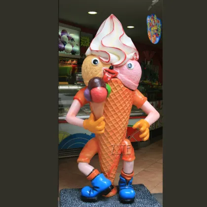 Garden outdoor ornaments art resin fiberglass ice cream cone statue