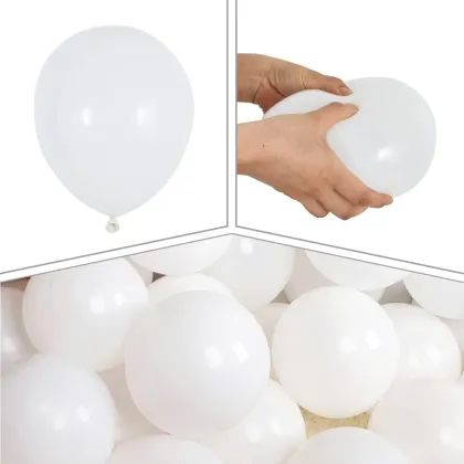White macaron latex balloons